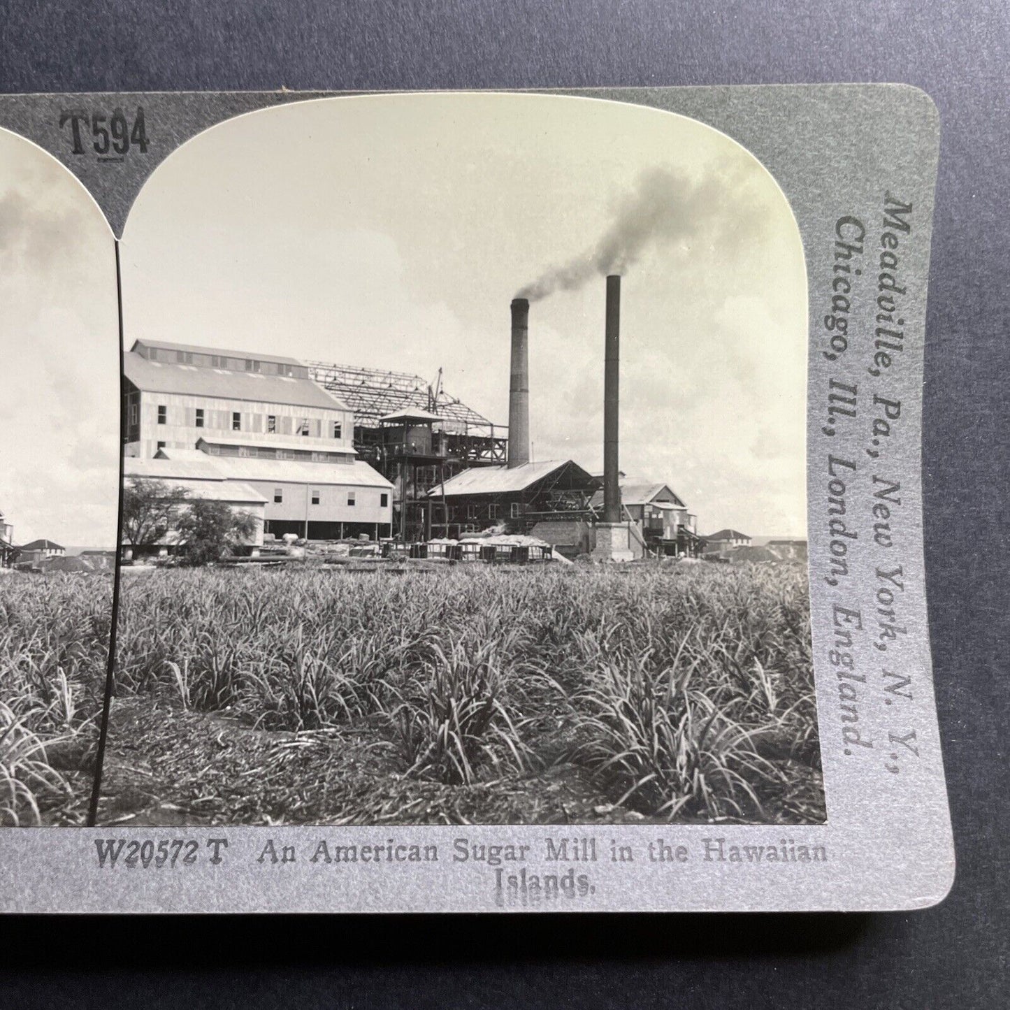 Antique 1929 Sugar Mill Factory In Hawaii Stereoview Photo Card P1730