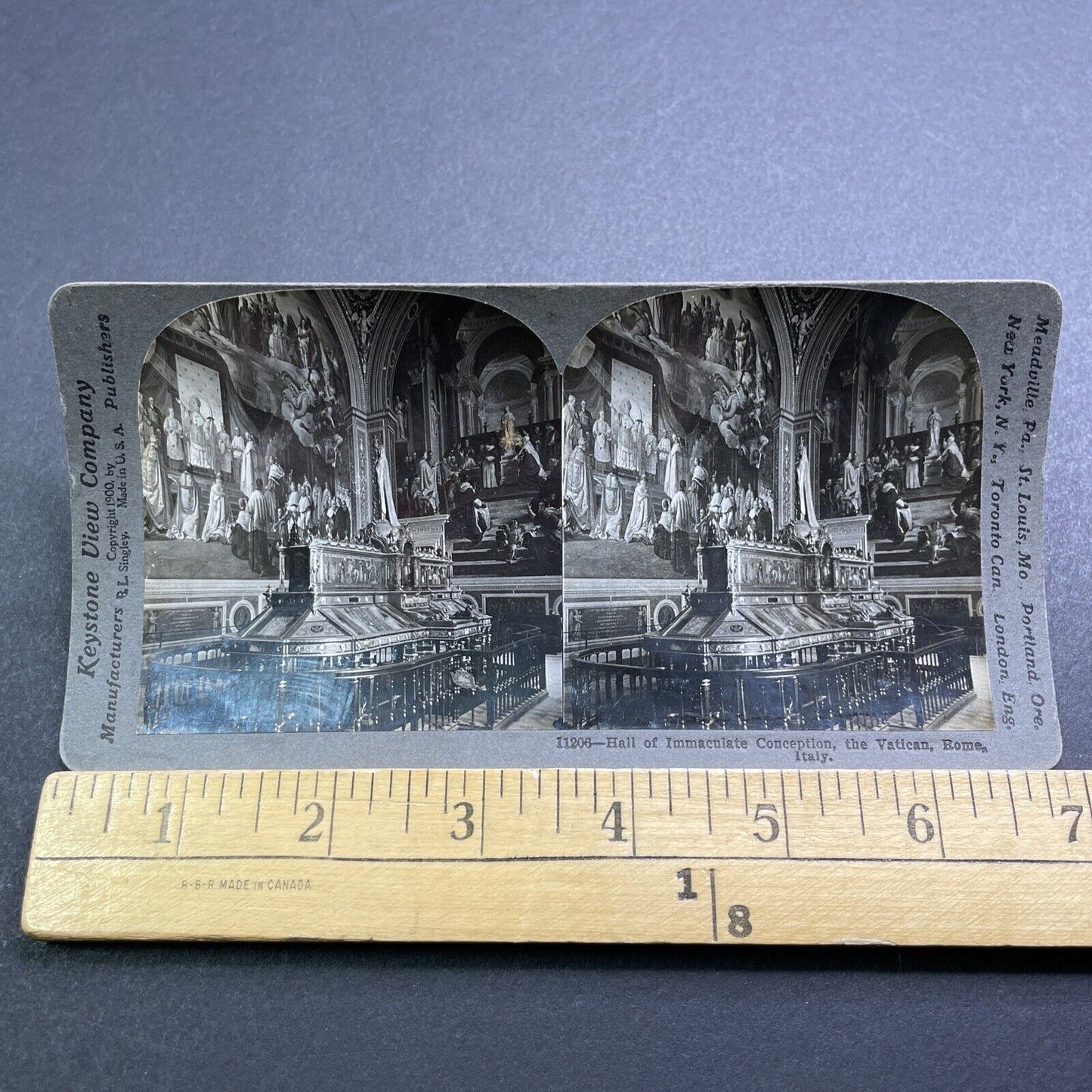 Antique 1900 Room Of The Immaculate Conception Stereoview Photo Card V2879