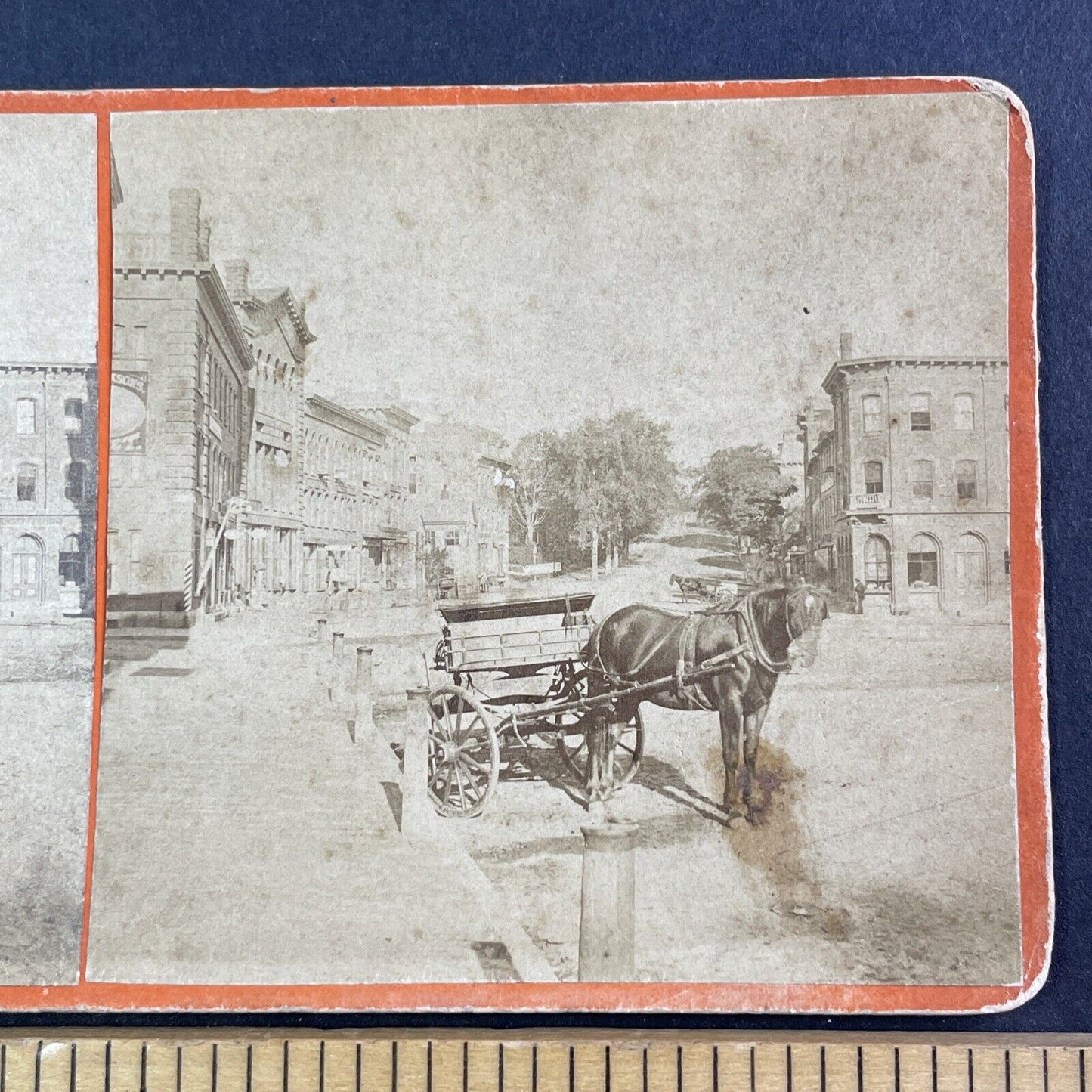 Edward's Block Southbridge Massachusetts Stereoview C.H. Townsend c1870s Y140