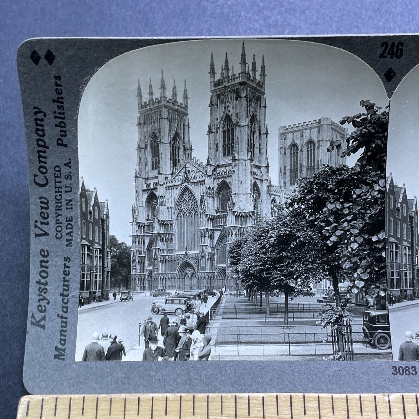 Antique 1920s York Minster Cathedral Church England Stereoview Photo Card V2967