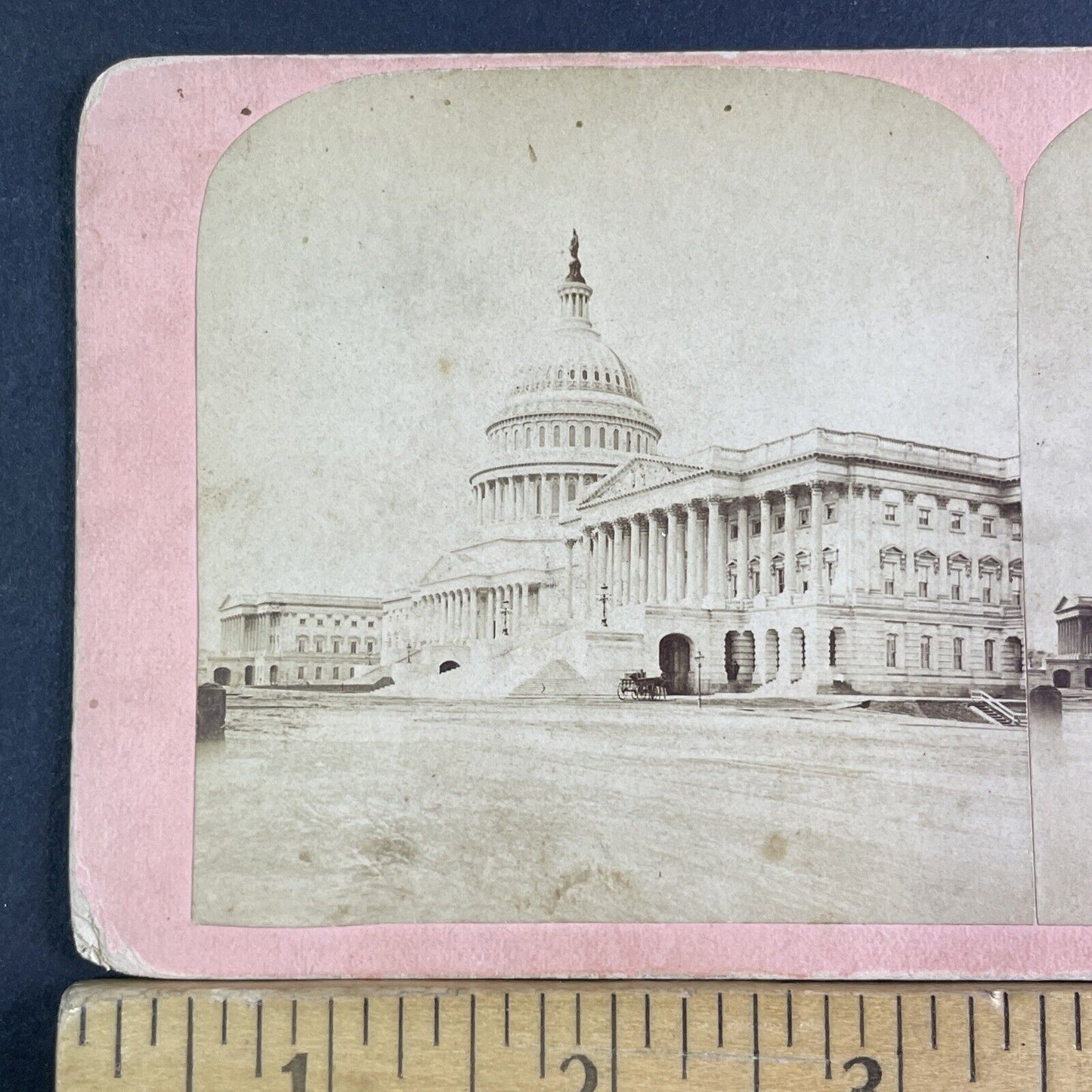 US Capitol Building Dome Completed Stereoview F.H. Bell Antique c1868 X3146