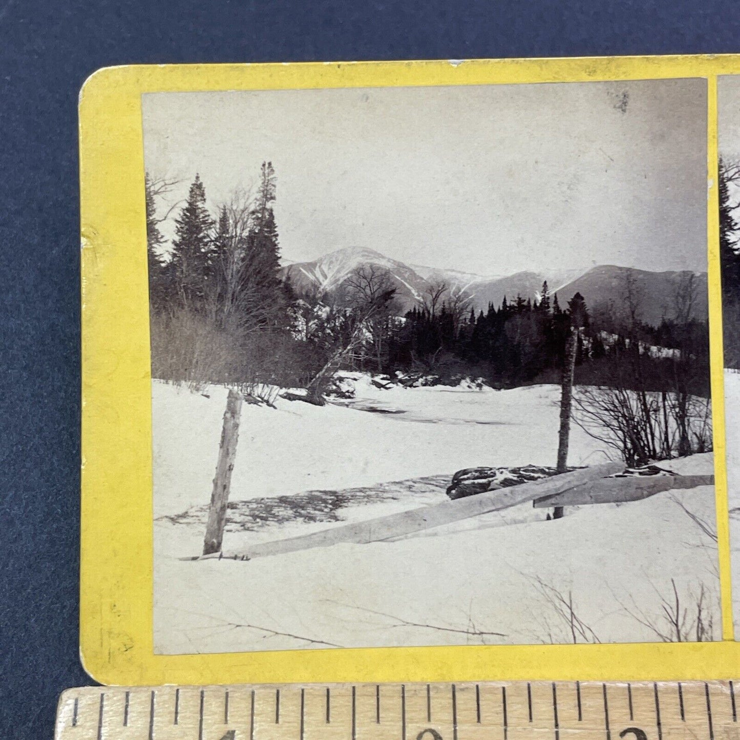 Antique 1874 Great Blizzard Of '74  Near Conway NH Stereoview Photo Card V1765