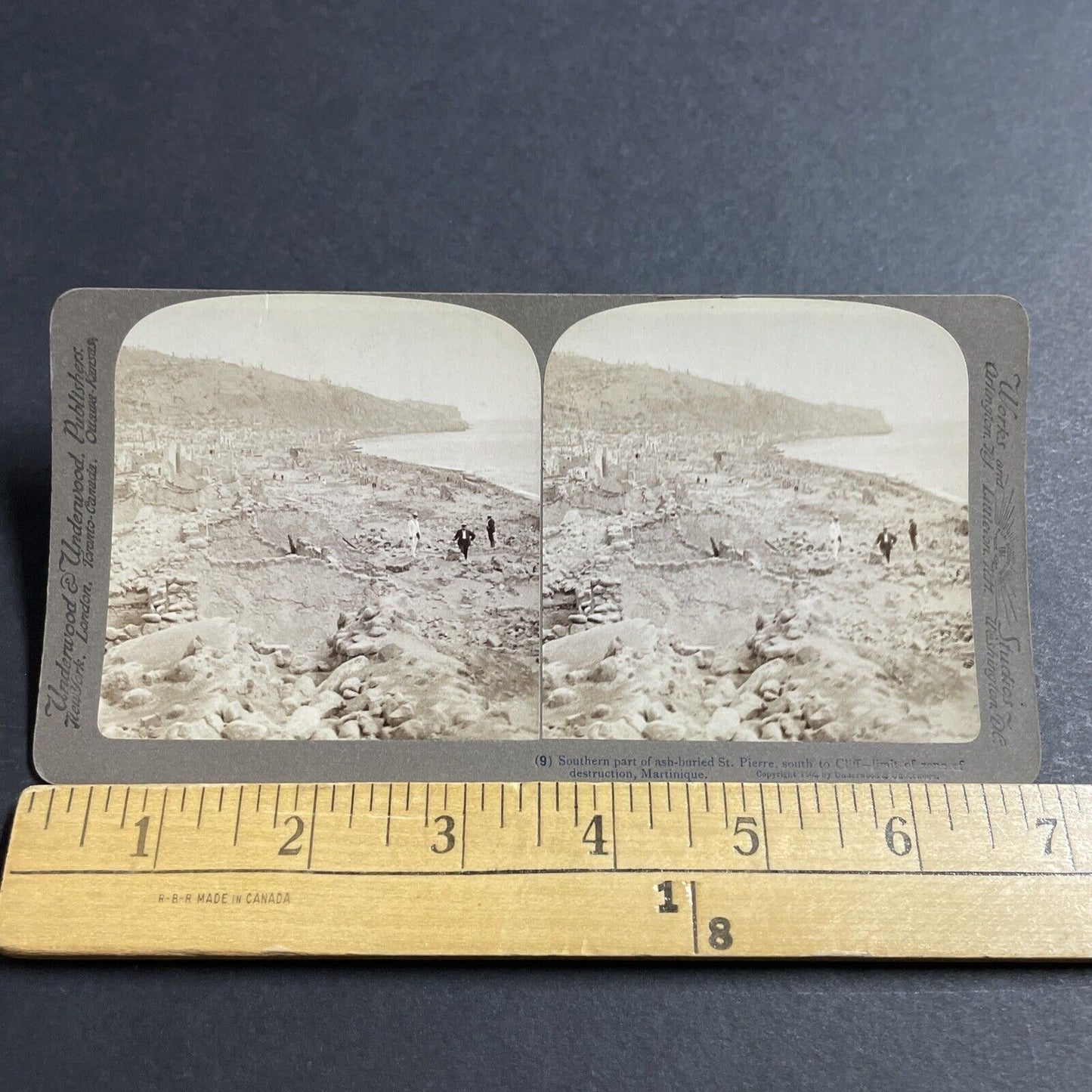 Antique 1902 Volcano Ruins Of Mount Pelee Martinique Stereoview Photo Card P5568