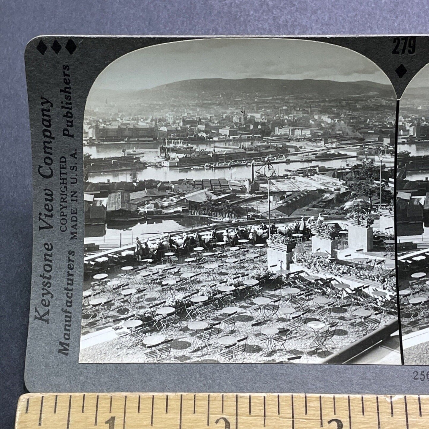 Antique 1920s Eckberg Restaurant Oslo Norway Stereoview Photo Card V2976