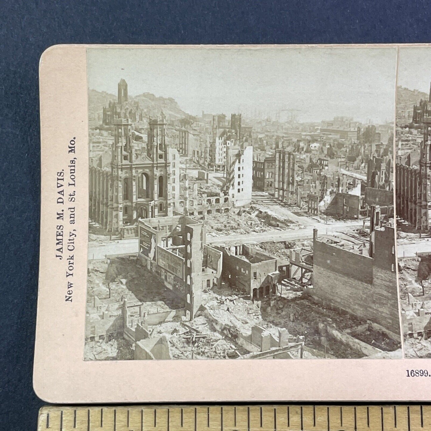 San Francisco Earthquake Union Square Stereoview Photo Card Antique 1906 X810