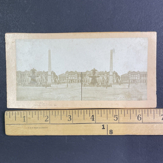 Luxor Obelisk Place de la Concorde Paris France Stereoview Antique c1855 Y1105