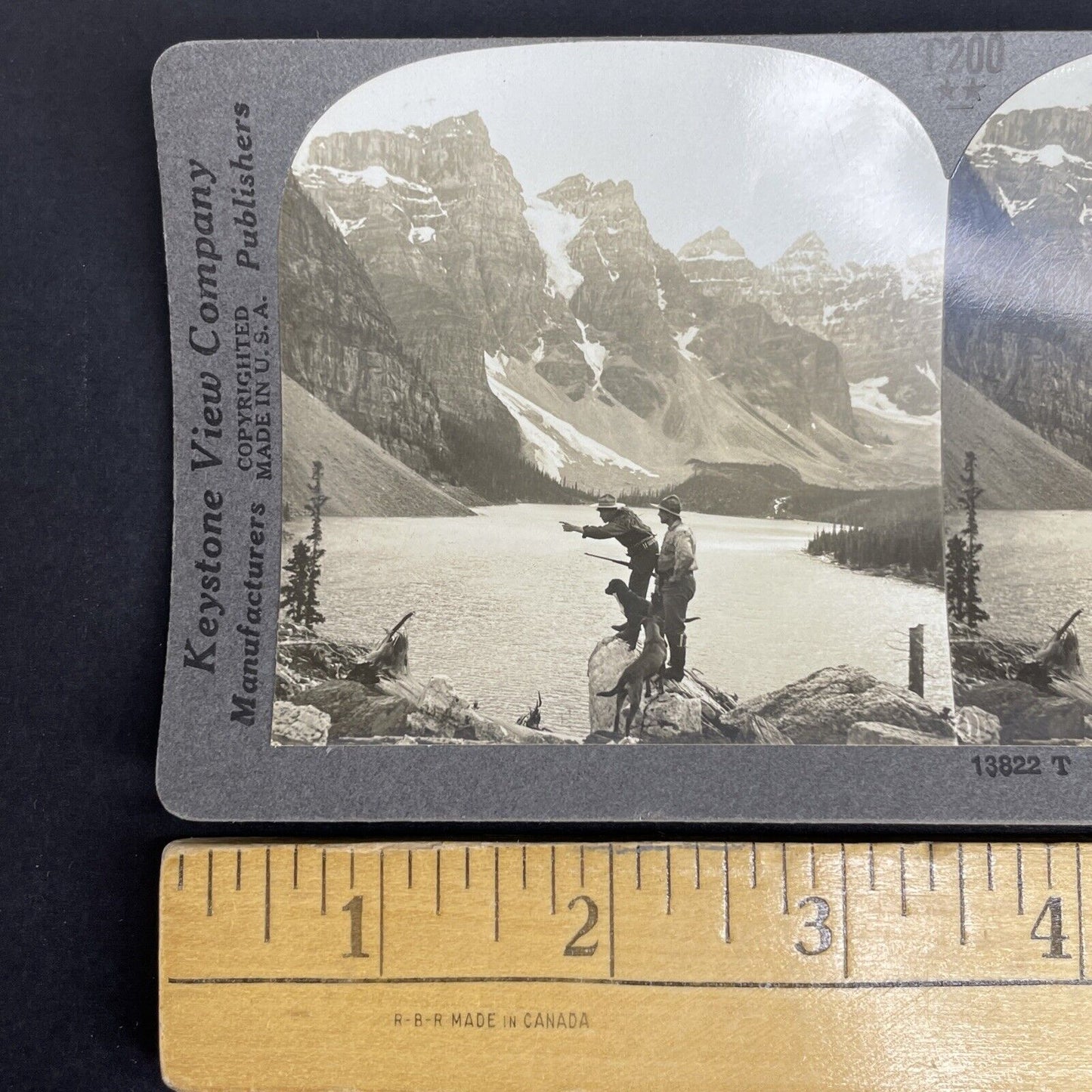 Antique 1903 Big Game Hunting In Lake Louise Alberta Stereoview Photo Card PC861