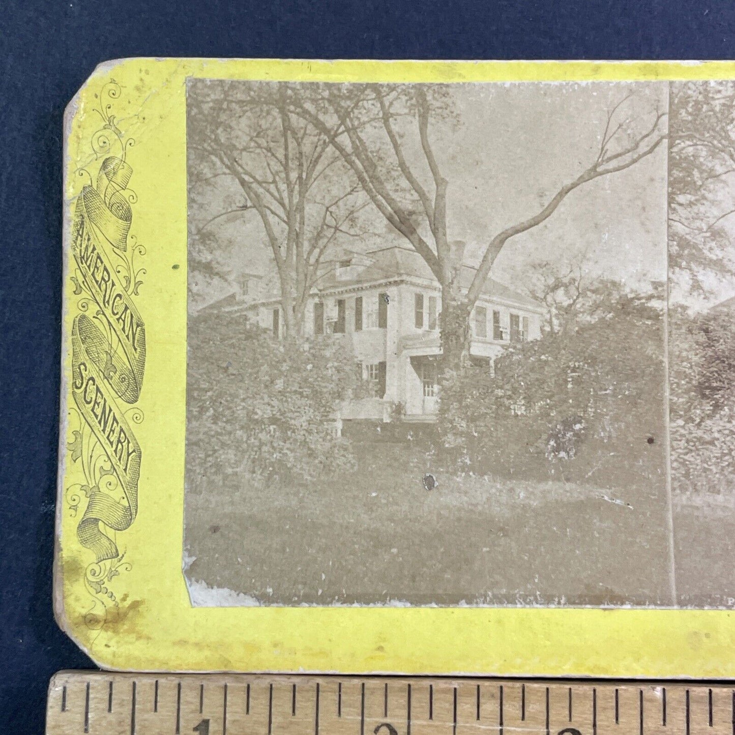 Henry Wadsworth Longfellow House Stereoview Cambridge MA Antique c1875 X1814