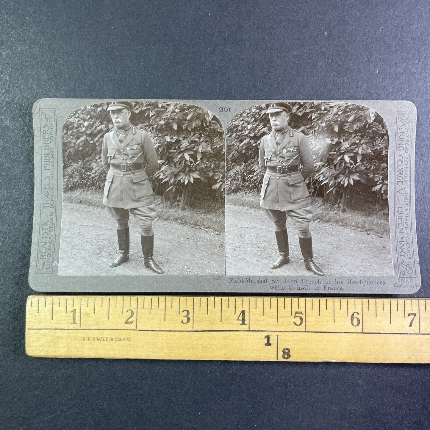 British Commander-in-Chief John French Stereoview World War I WW1 c1916 Y3029