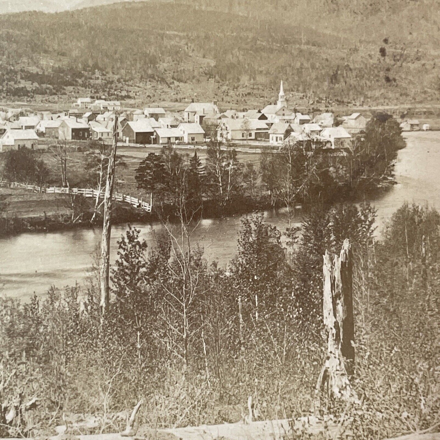 Gorham New Hampshire Stereoview BW Kilburn Photo Card Antique c1872 X885