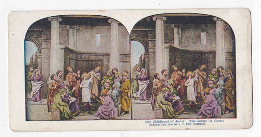 Antique 1904 Jesus Christ Before The Doctors In The Temple Stereo Card P302