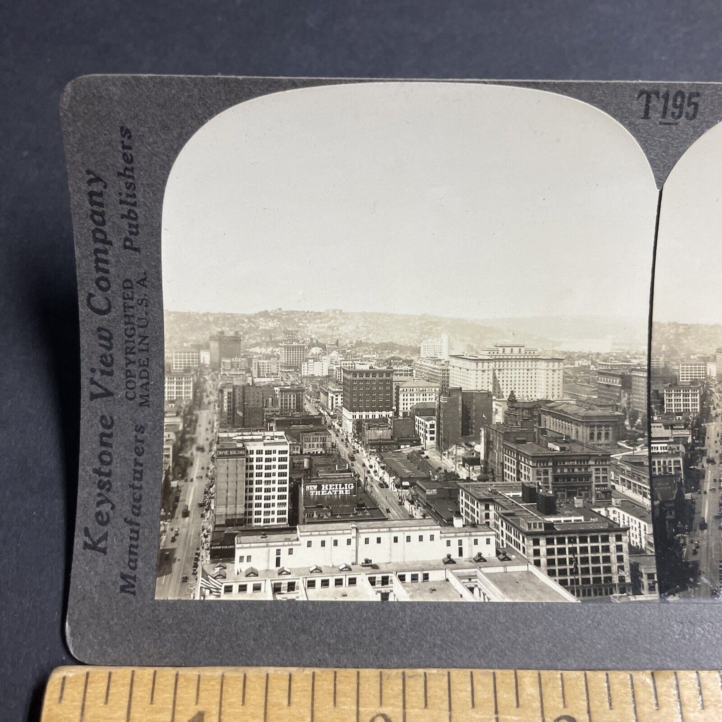 Antique 1920s Downtown Seattle Washington Stereoview Photo Card P4836