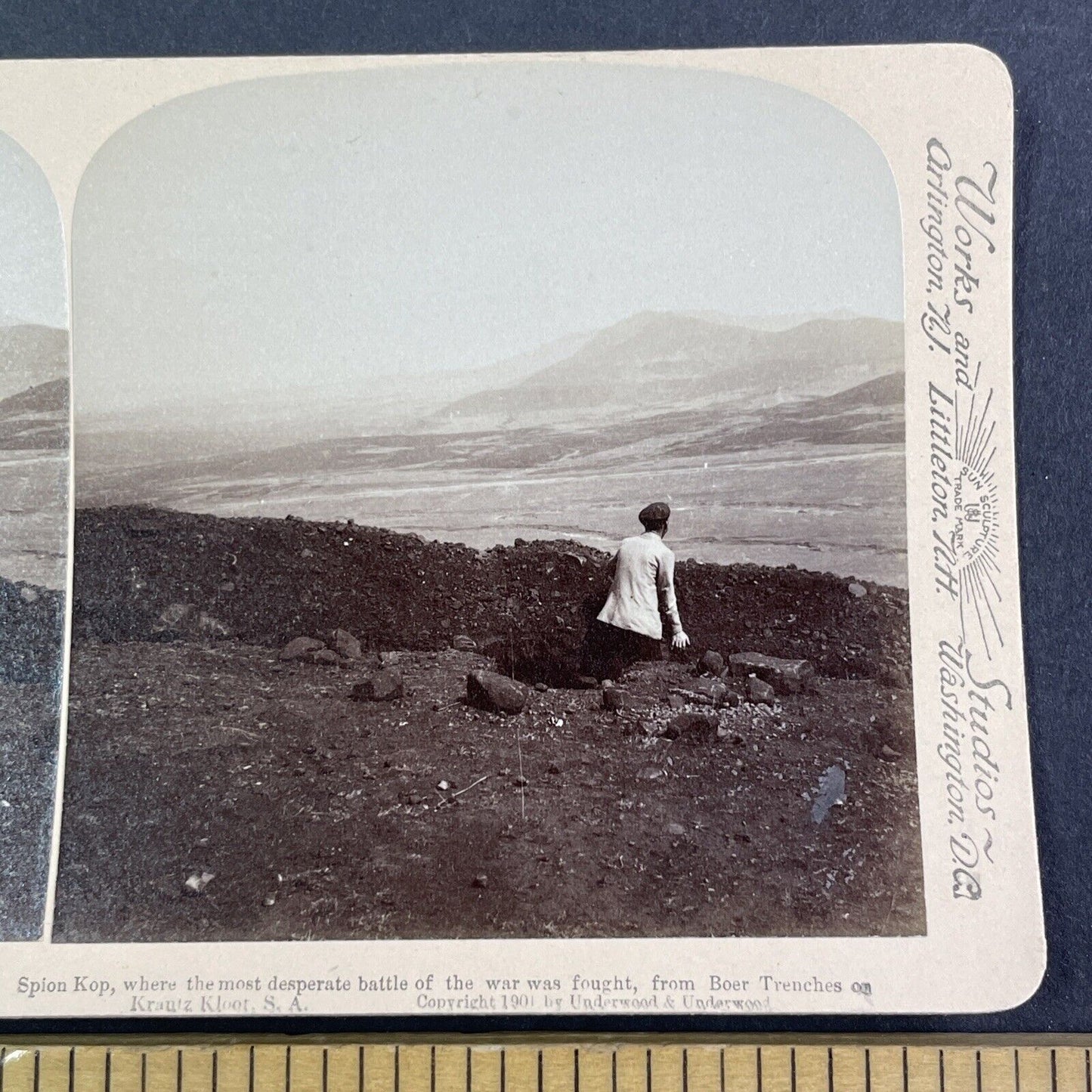 Spion Kop Deadly Battlefield Stereoview Boer War South Africa c1901 Y3018