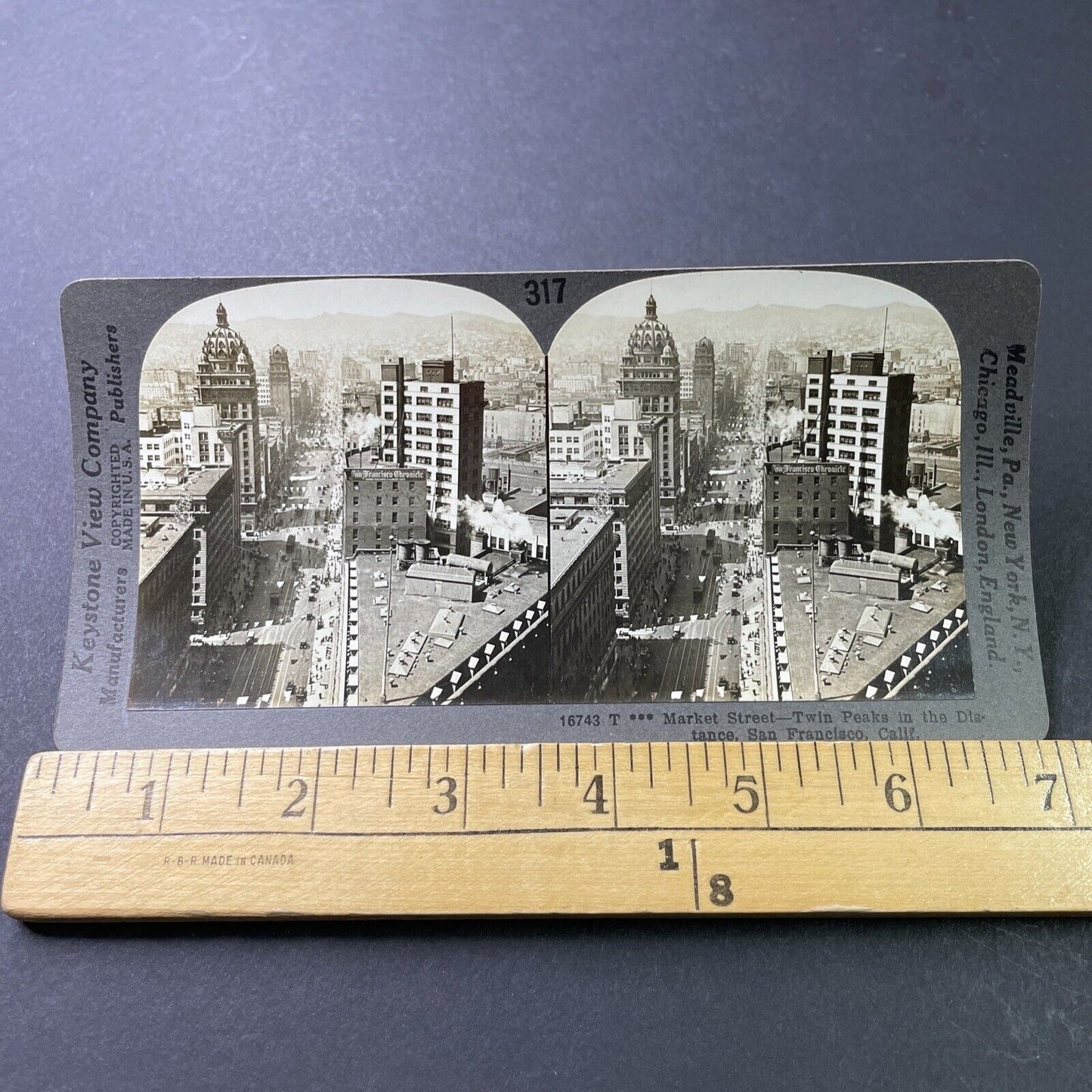 Antique 1920s Market Street San Francisco CA Stereoview Photo Card P3157