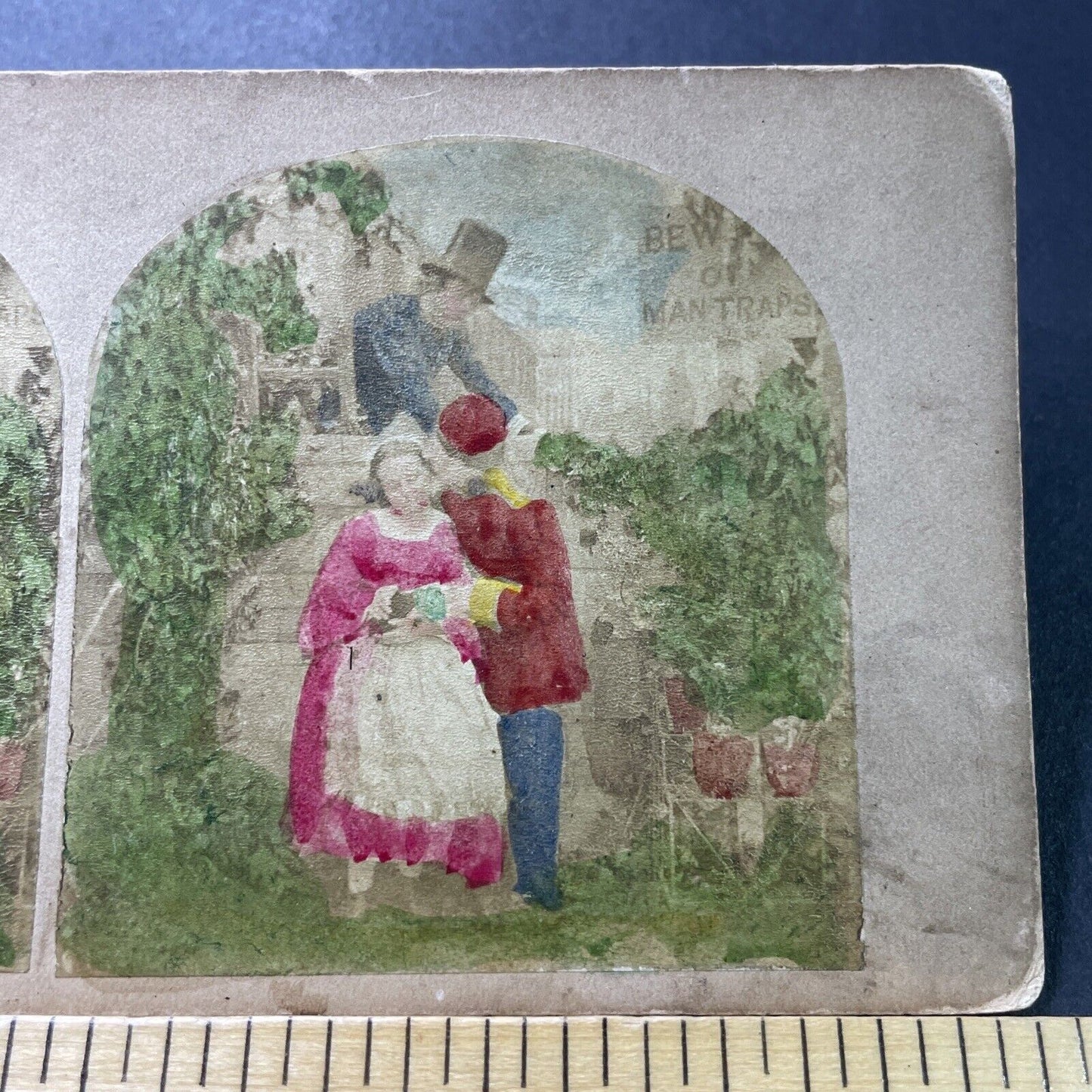 Antique 1850s Boy Kisses Girl Saint Paul Minnesota Stereoview Photo Card P4015