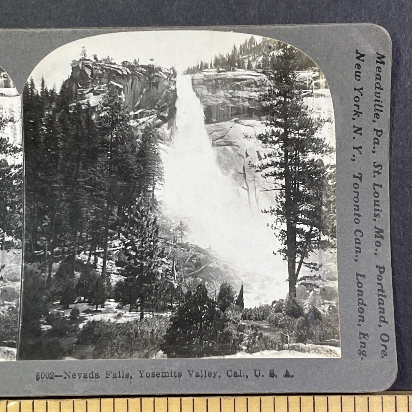 Nevada Falls Yosemite California Stereoview Antique c1906 Y1127