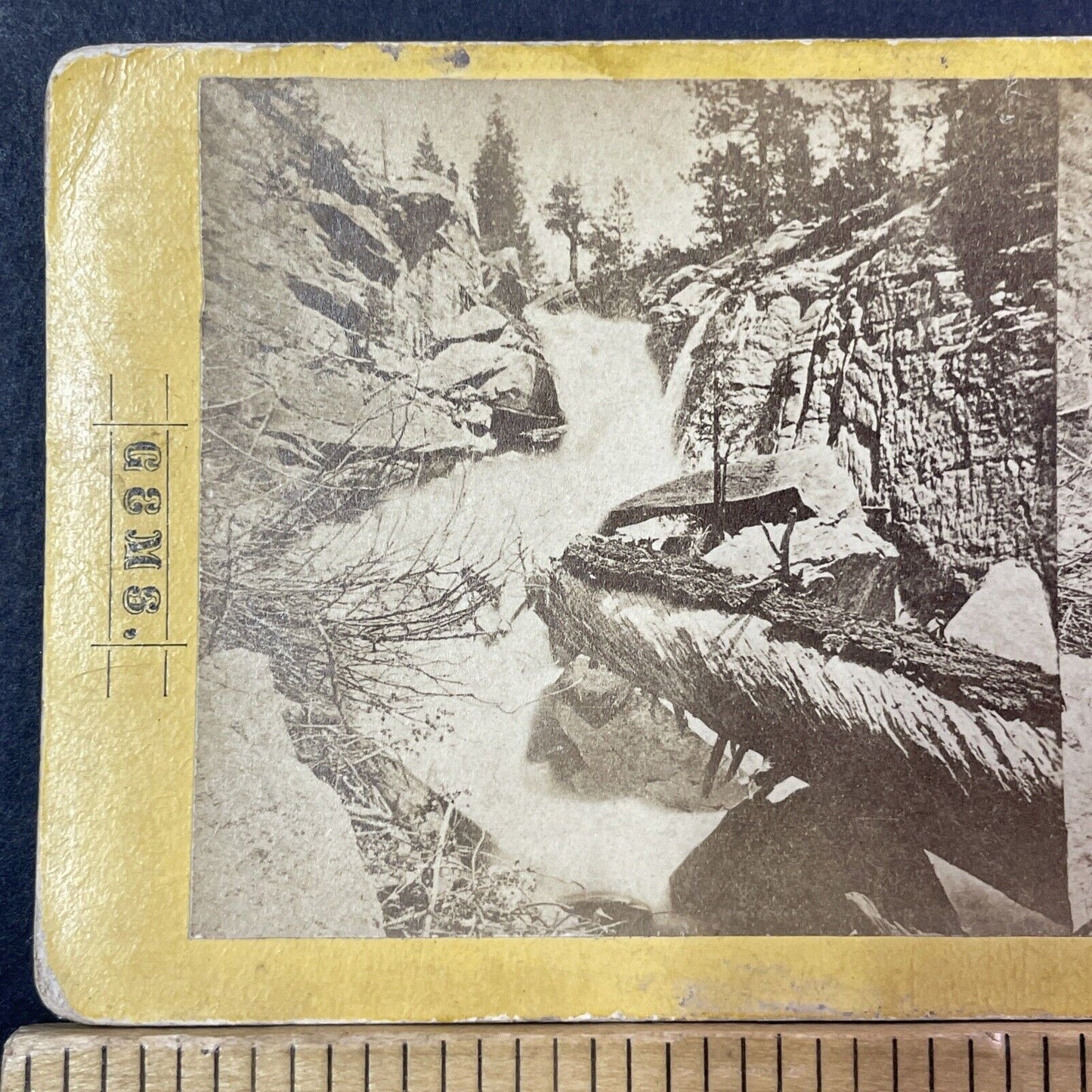 Top Of Nevada Falls Cascade Yosemite Stereoview California Antique c1868 X2773