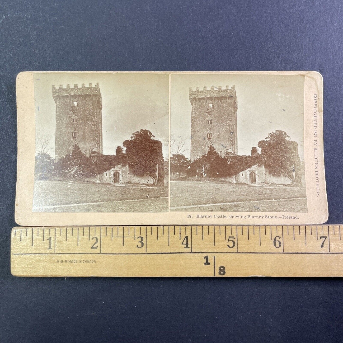 Blarney Stone Castle Cork Ireland Stereoview BW Kilburn Antique c1877 X3831