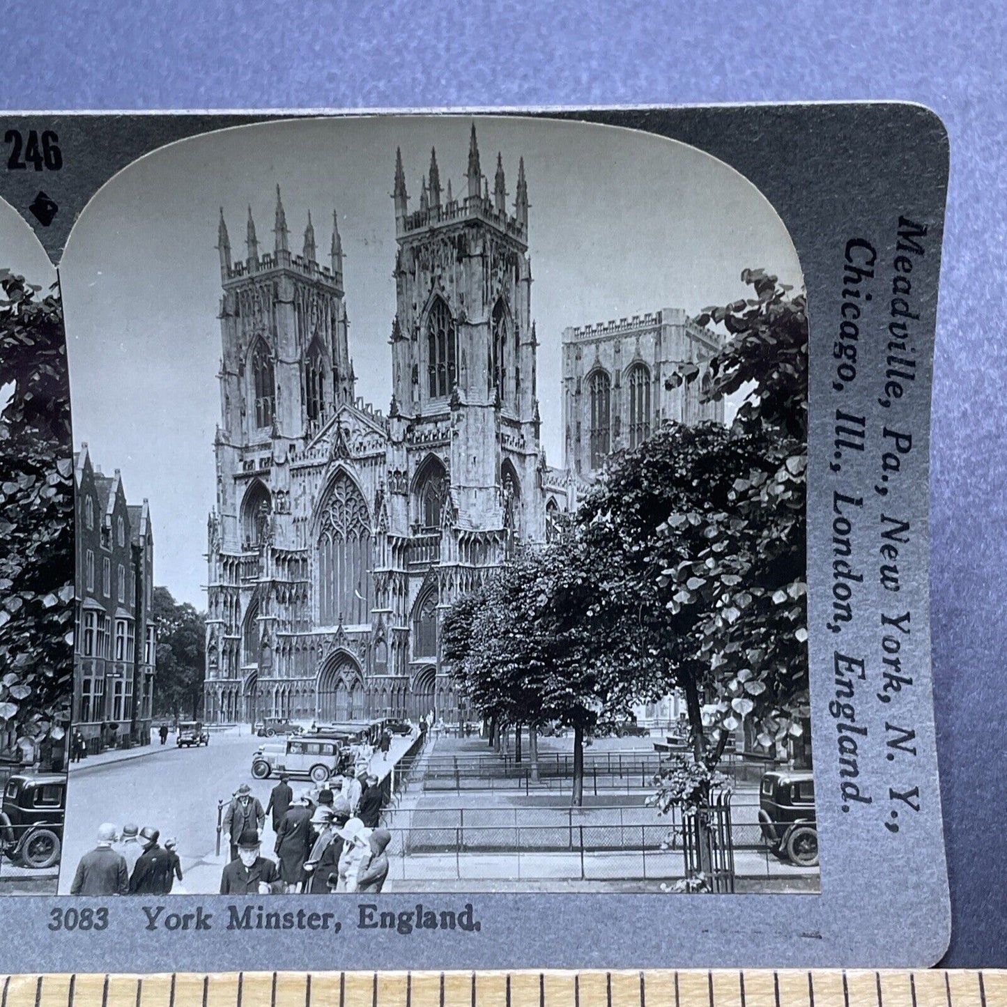 Antique 1920s York Minster Cathedral Church England Stereoview Photo Card V2967