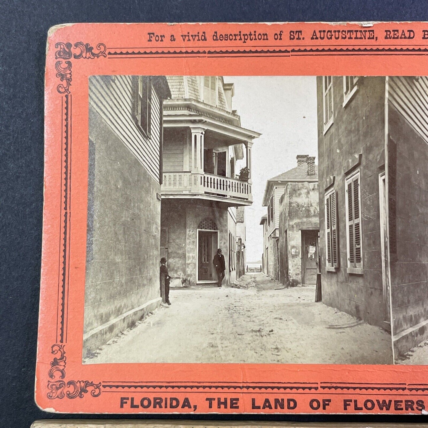 Treasury Street St. Augustine Florida Stereoview Bloomfield Antique c1868 Y057