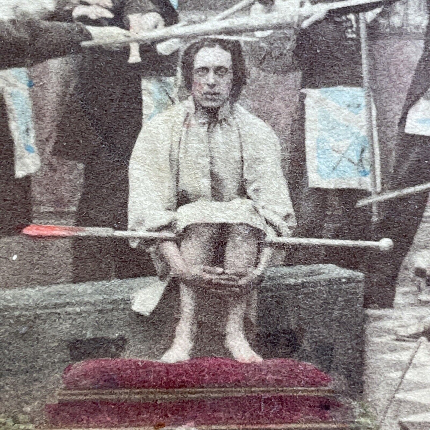 Antique 1860s Knight Kadosh Skull Ceremony Freemasons Stereoview Photo Card V473