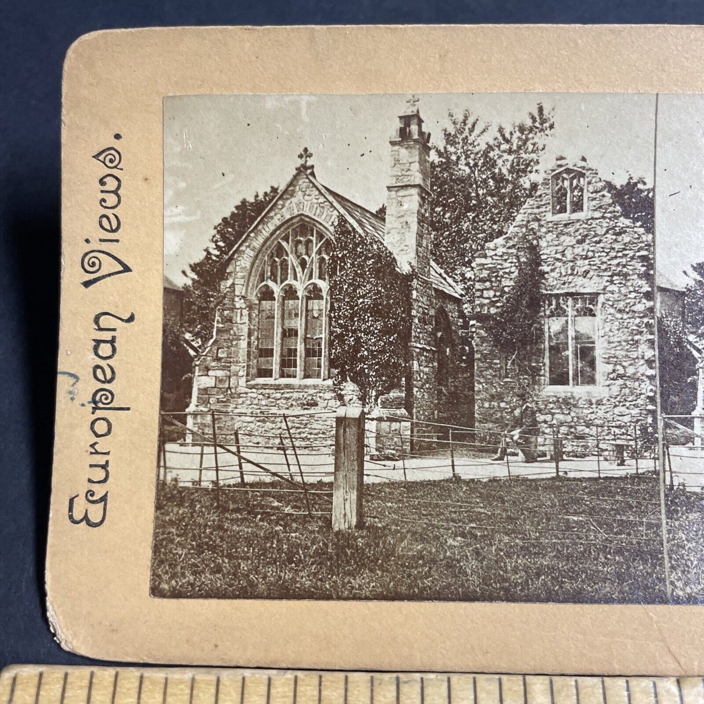 Antique 1870s Sidmouth Church Devonshire England Stereoview Photo Card P4600