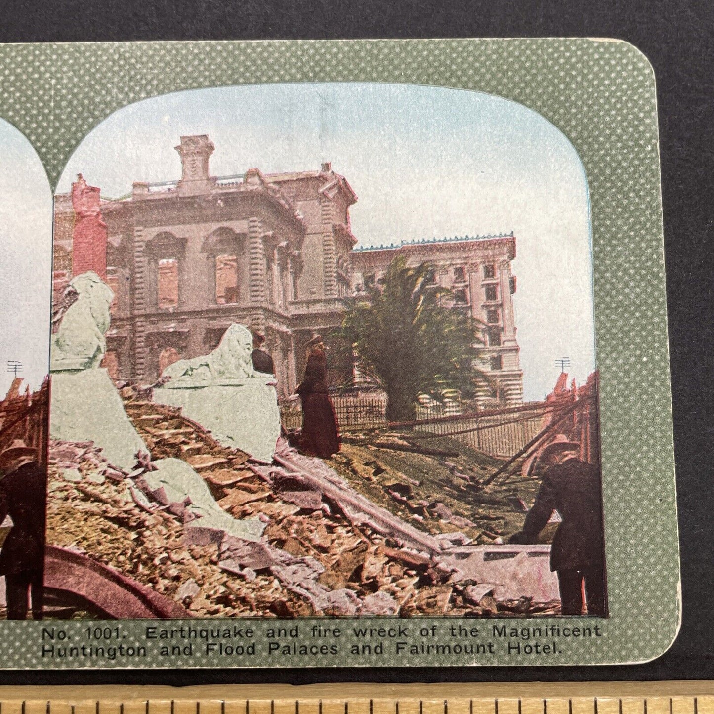 Antique 1910s San Francisco Earthquake Fairmount Stereoview Photo Card 2300-01