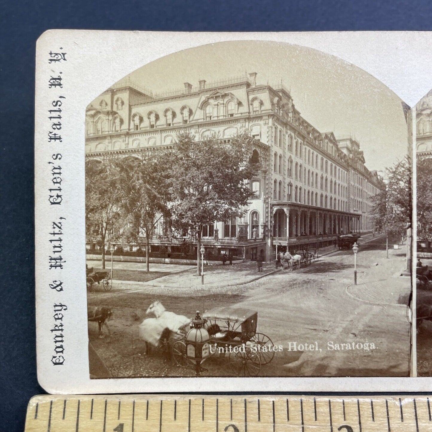 Antique 1880s United States Hotel Saratoga Springs Stereoview Photo Card V506