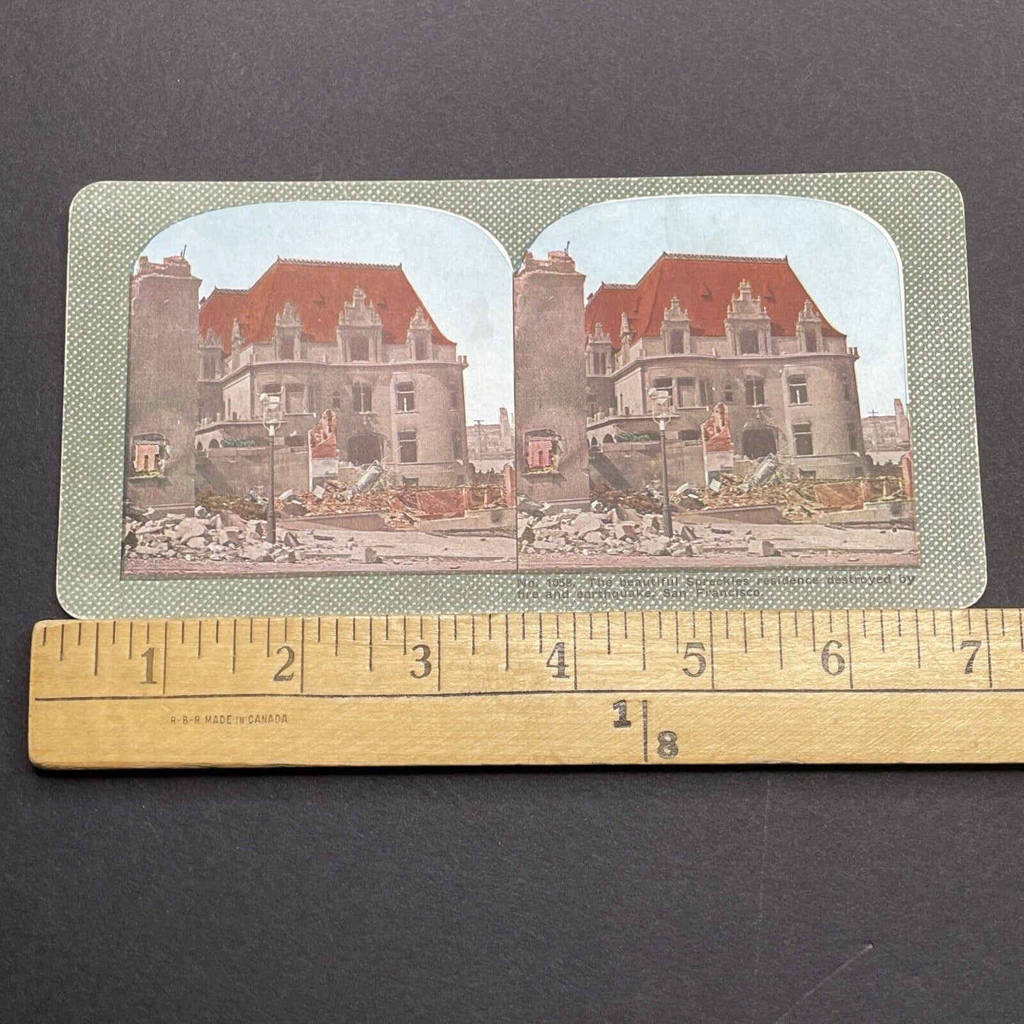 Antique 1910s San Francisco Earthquake Spreckels Stereoview Photo Card 2300-57