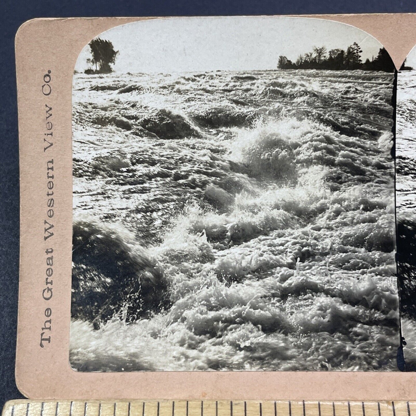 Antique 1900 Niagara Falls Upper River Rapids Stereoview Photo Card V2030