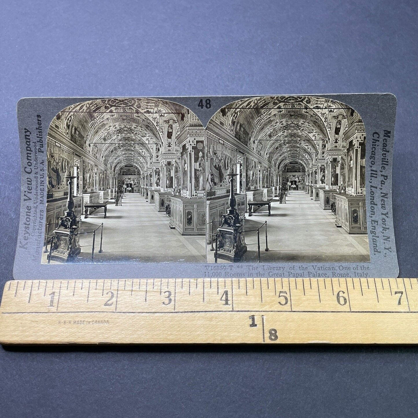 Antique 1910s Inside The Vatican Rome Italy Stereoview Photo Card P2728