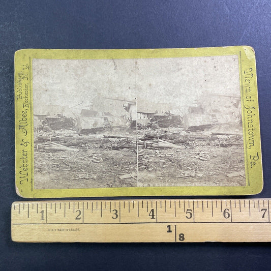 Train Wreckage Stereoview Johnstown Flood Disaster PA Antique c1889 X4245