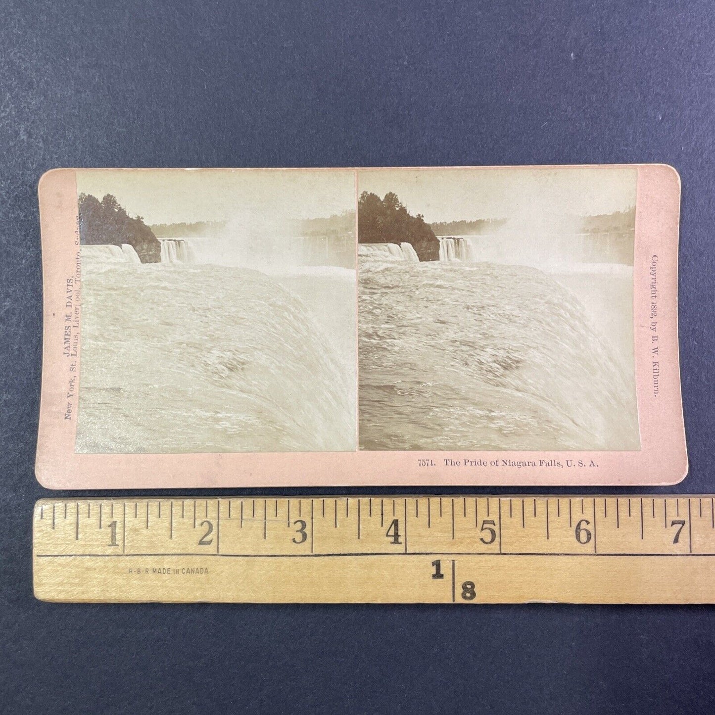 The Edge of the American Falls Stereoview Niagara Falls Antique c1892 Y1867