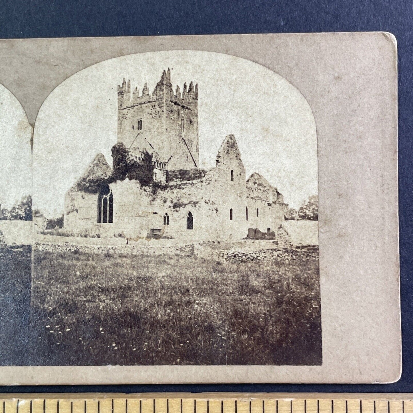 Jerpoint Abbey Kilkenny Ireland Stereoview Early Photo Antique c1855 X3775