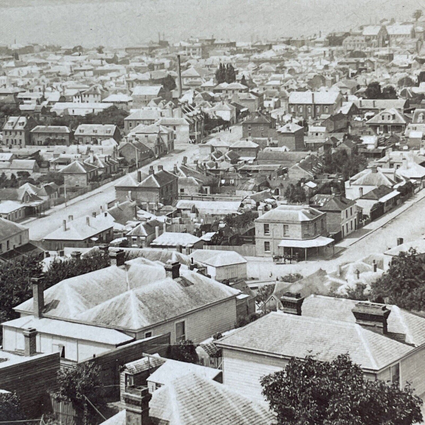 Hobart Tasmania Australia City View Stereoview BW Kilburn Antique c1903 X3509