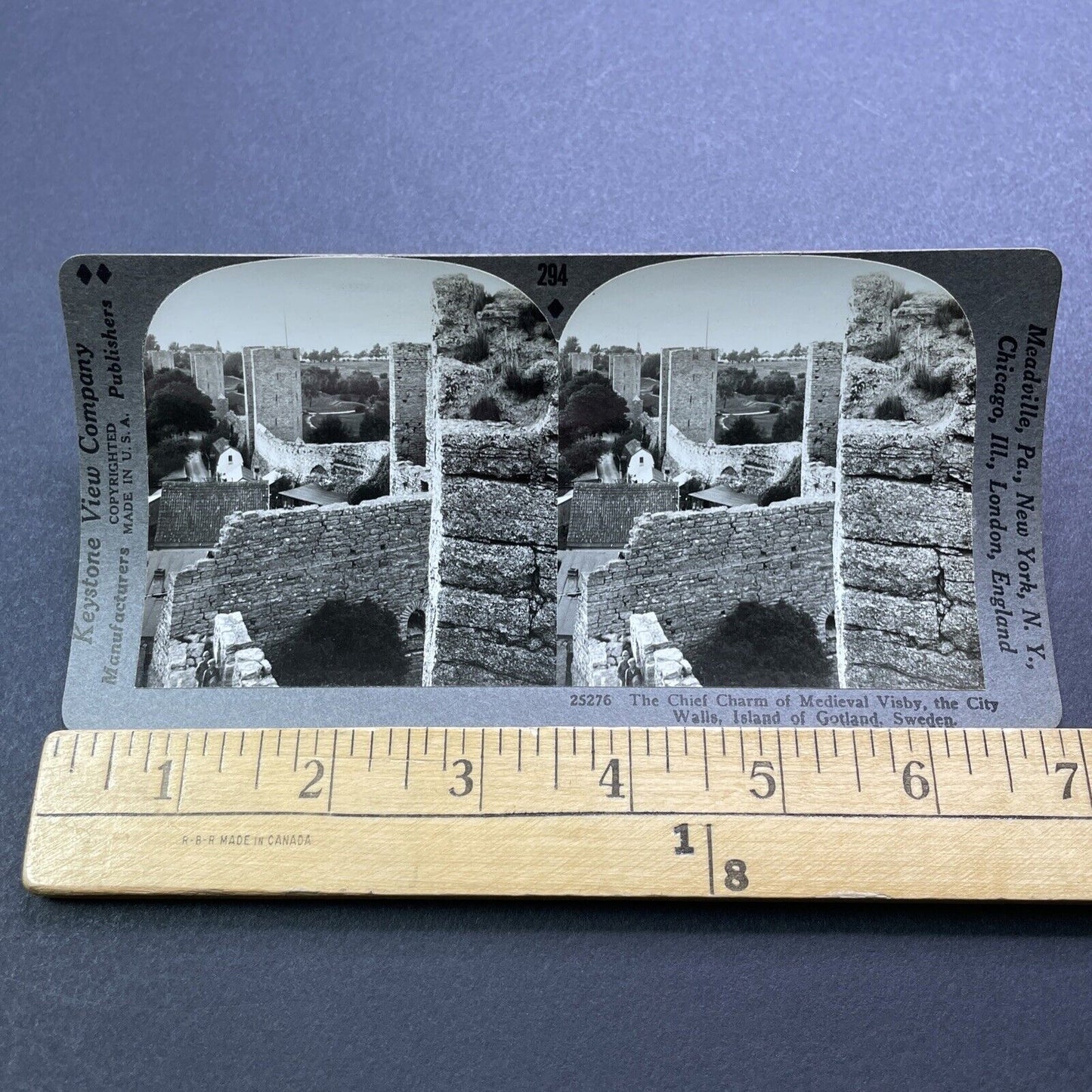 Antique 1920s Gotland Island Fortress Sweden Stereoview Photo Card V3001