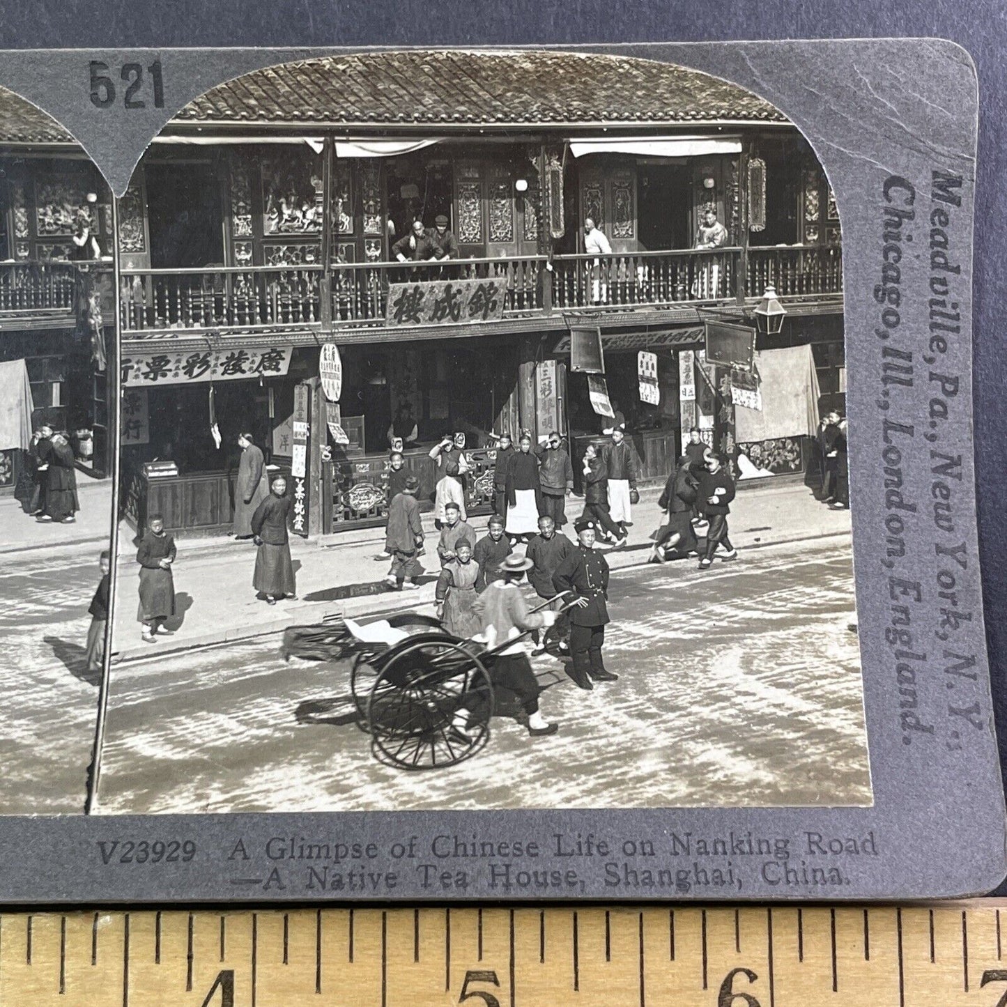 Nanking Road Tea Houses Shanghai China Stereoview Antique c1909 X2460