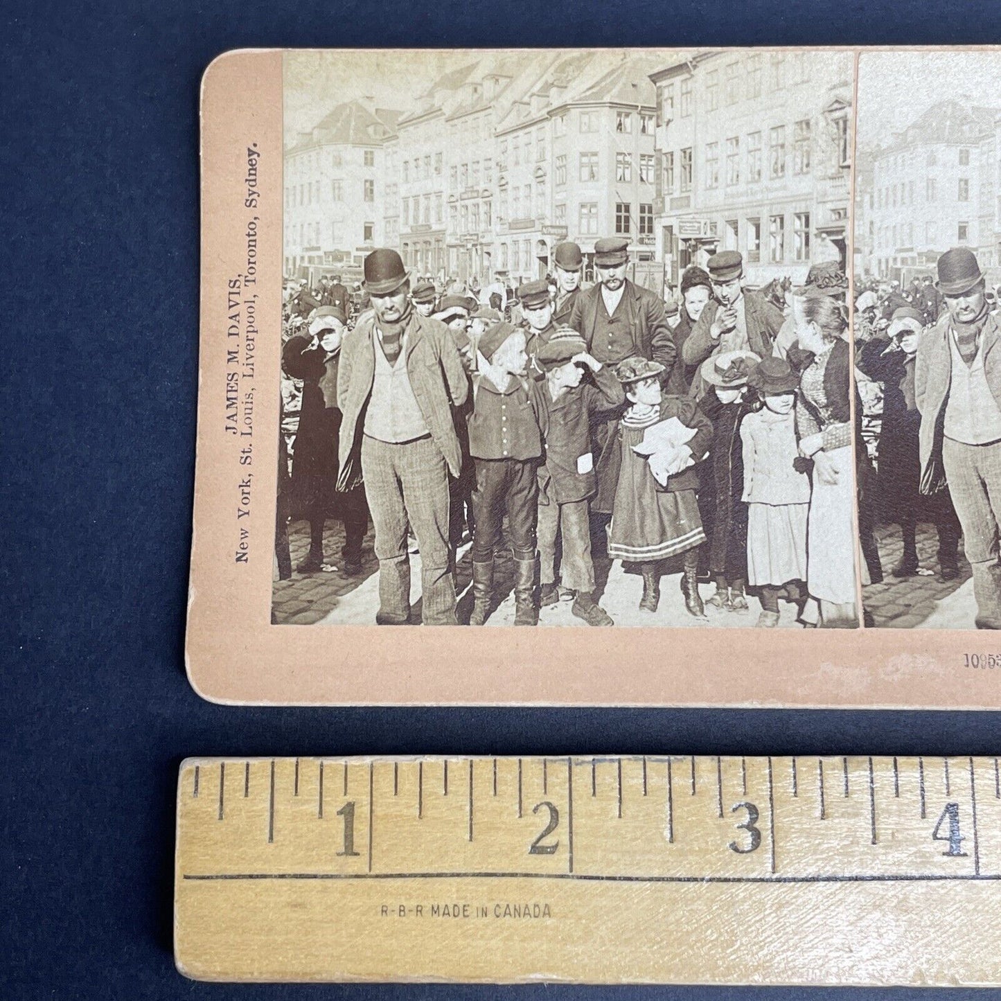 Antique 1896 People In Copenhagen Denmark Stereoview Photo Card PC810