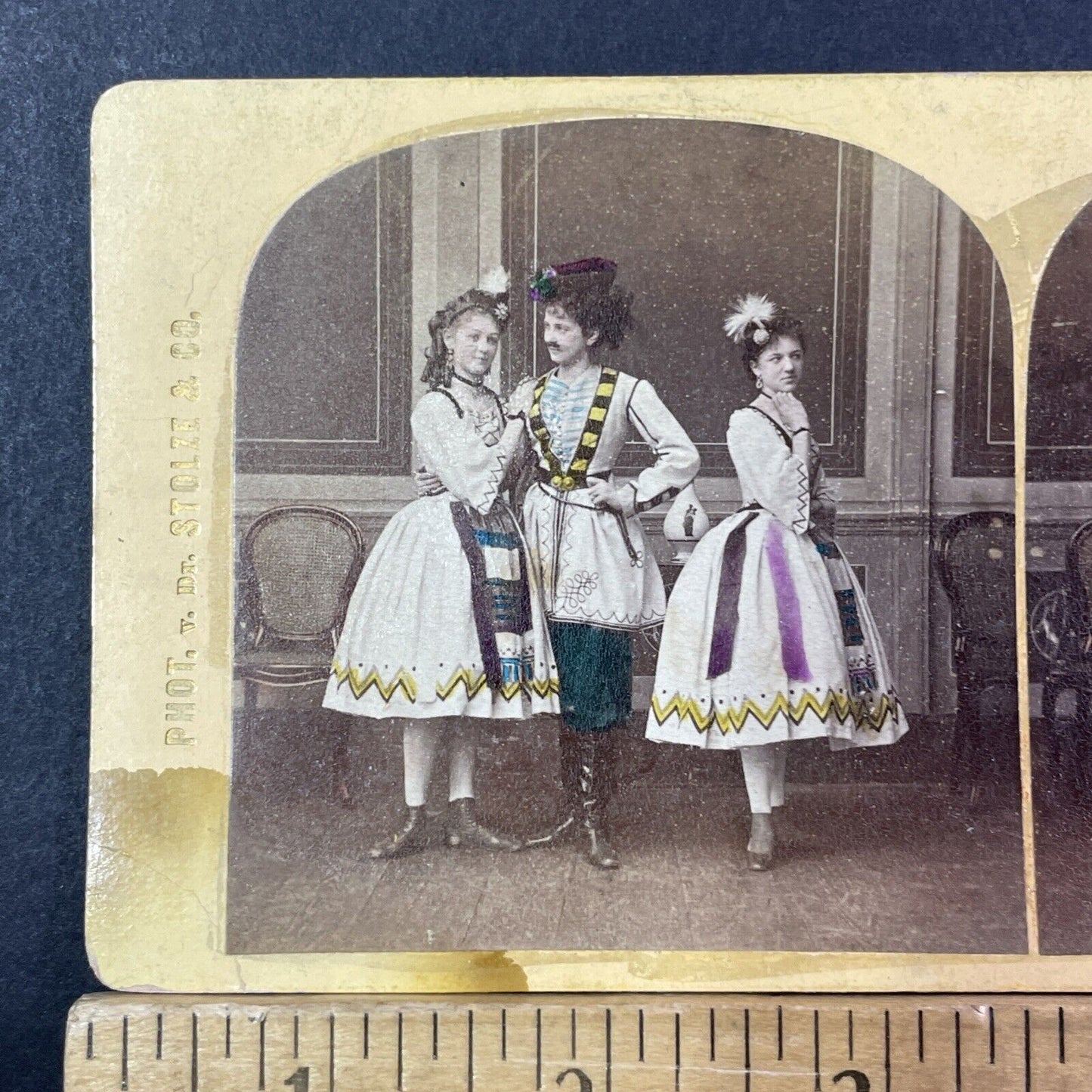 Trans LGBT Lusts Over Female Dancer Stereoview Liebeslust Antique c1870s X2742