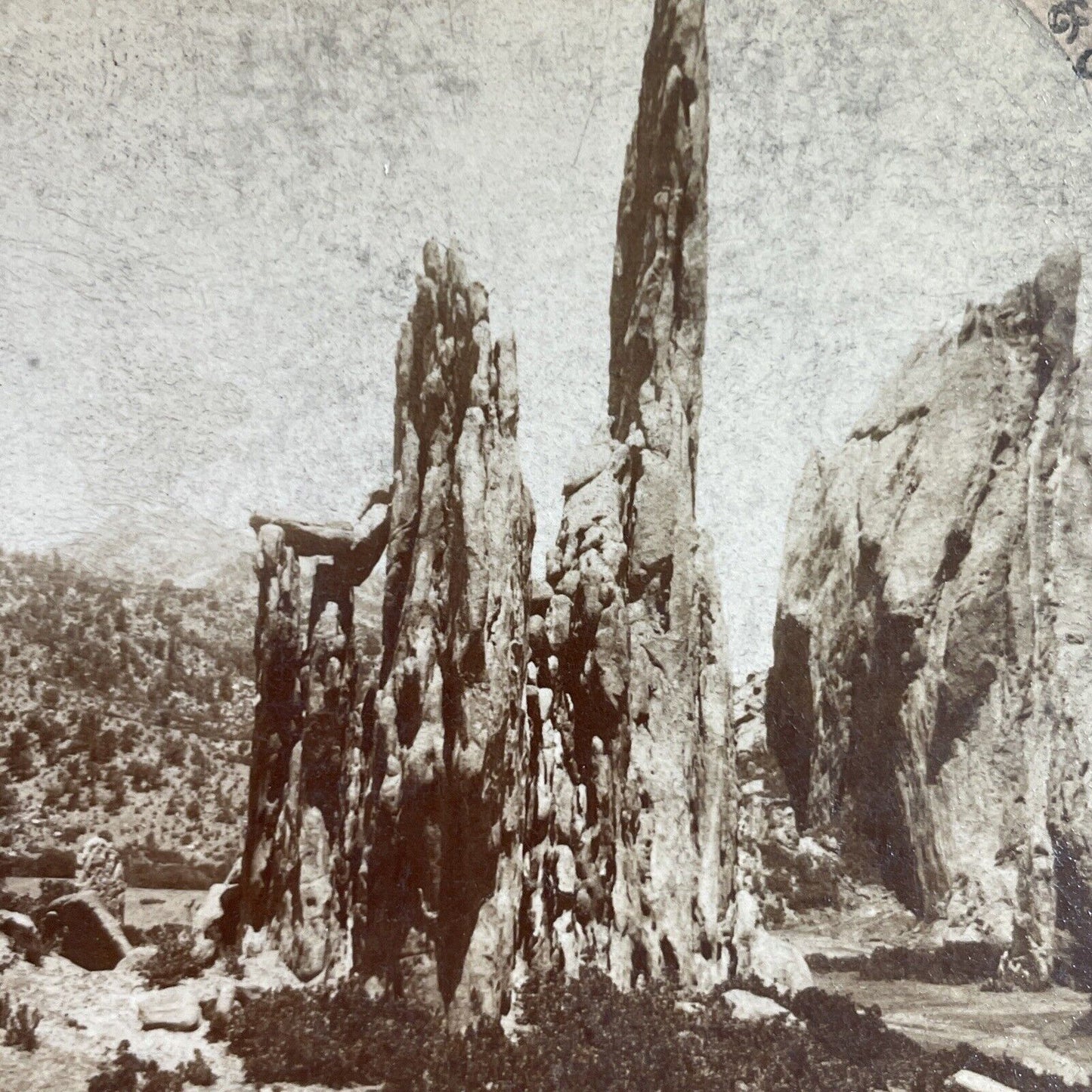 Antique 1889 Cathedral Spires Garden Of The Gods CO Stereoview Photo Card P3548