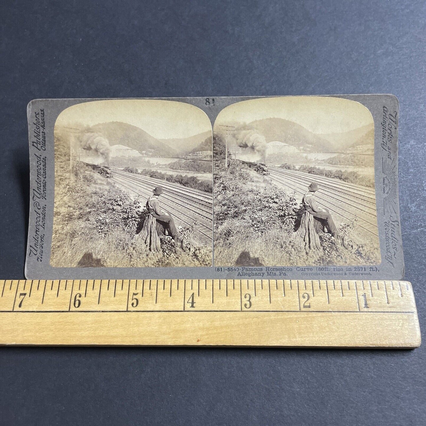 Antique 1909 Pennsylvania Railroad In Allegheny Stereoview Photo Card P5017