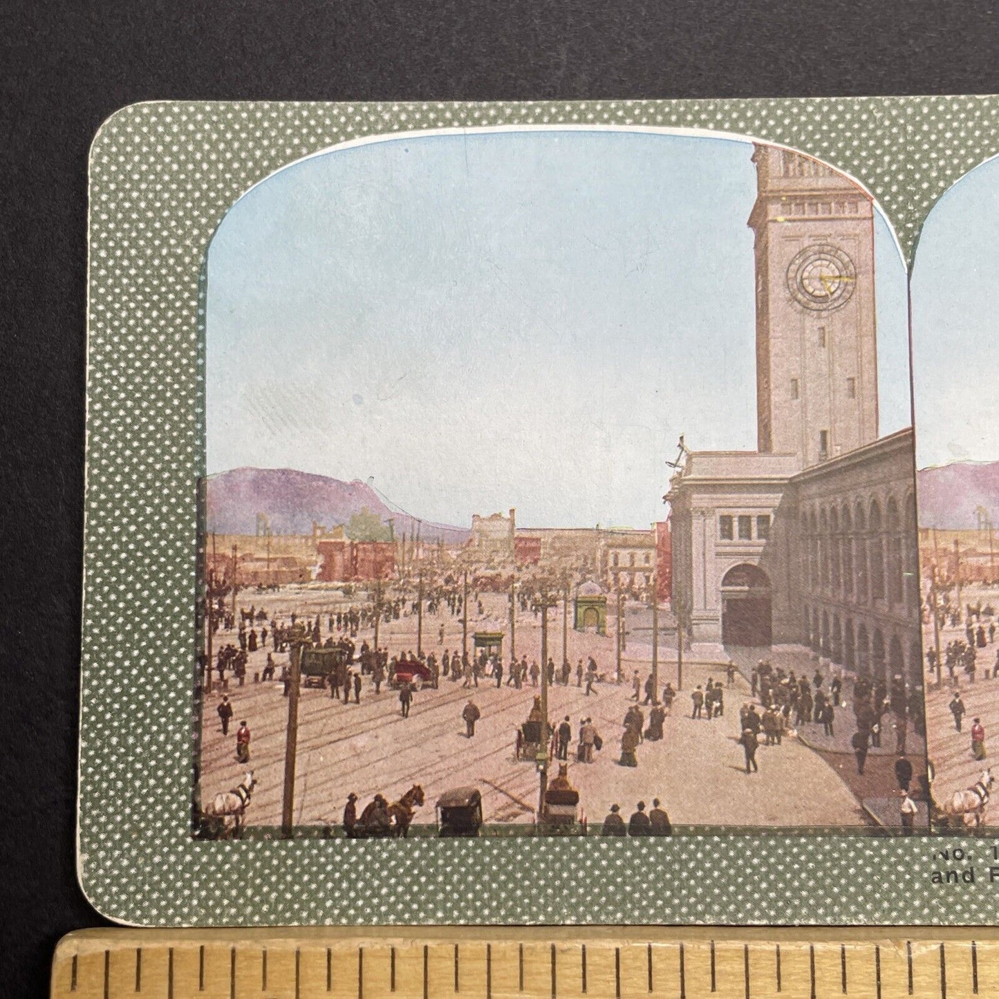 Antique 1910s San Francisco Earthquake Wharf Pier Stereoview Photo Card 2300-38