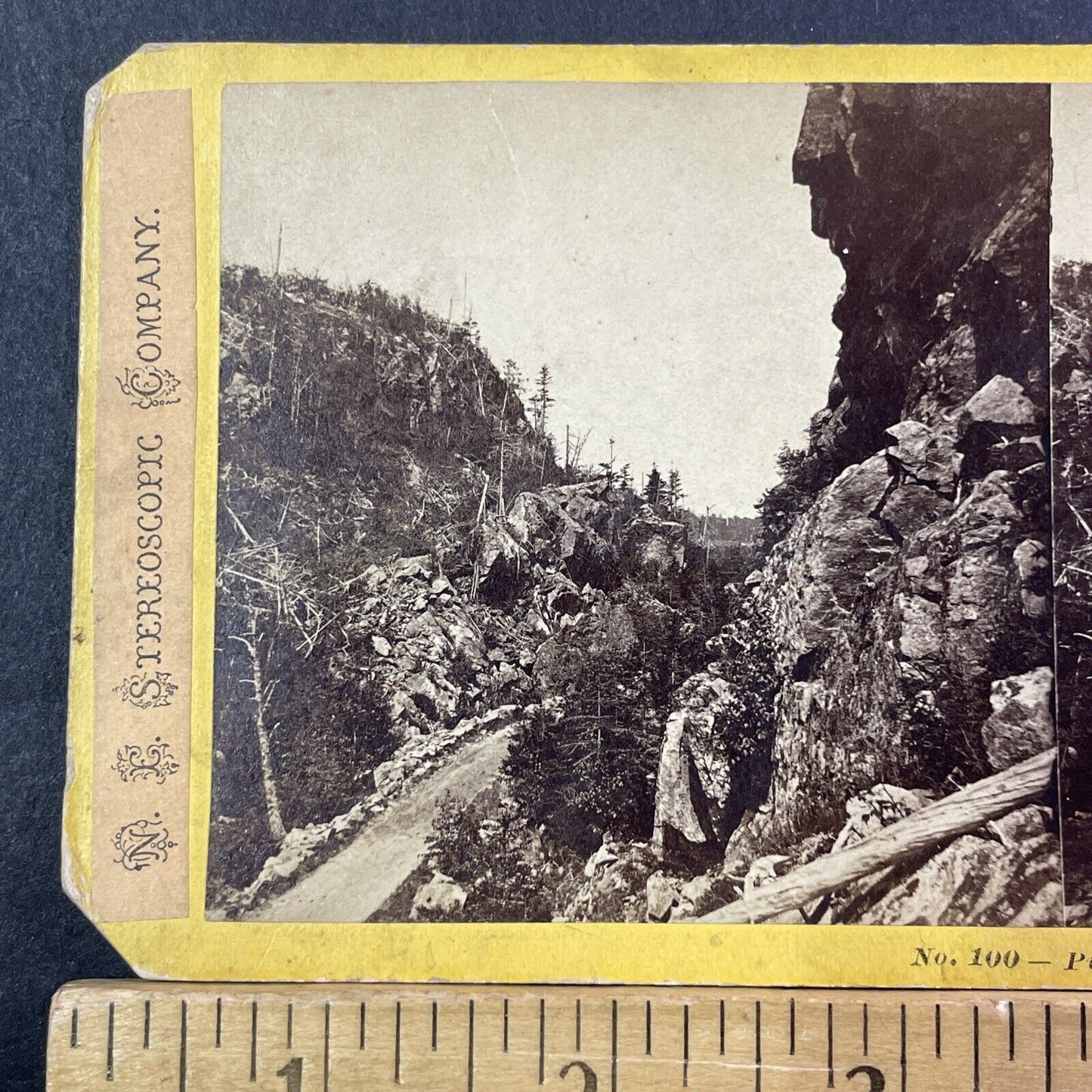 Crawford Notch New Hampshire Stereoview Photo NW Pease Antique 1874 X869