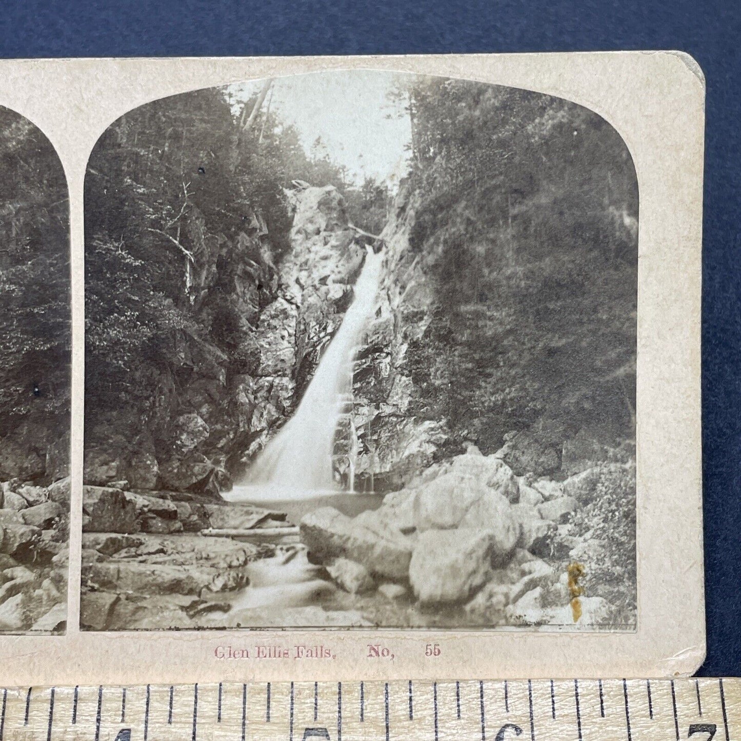 Antique 1880s Glen Ellis Falls Jackson NH Stereoview Photo Card V1709
