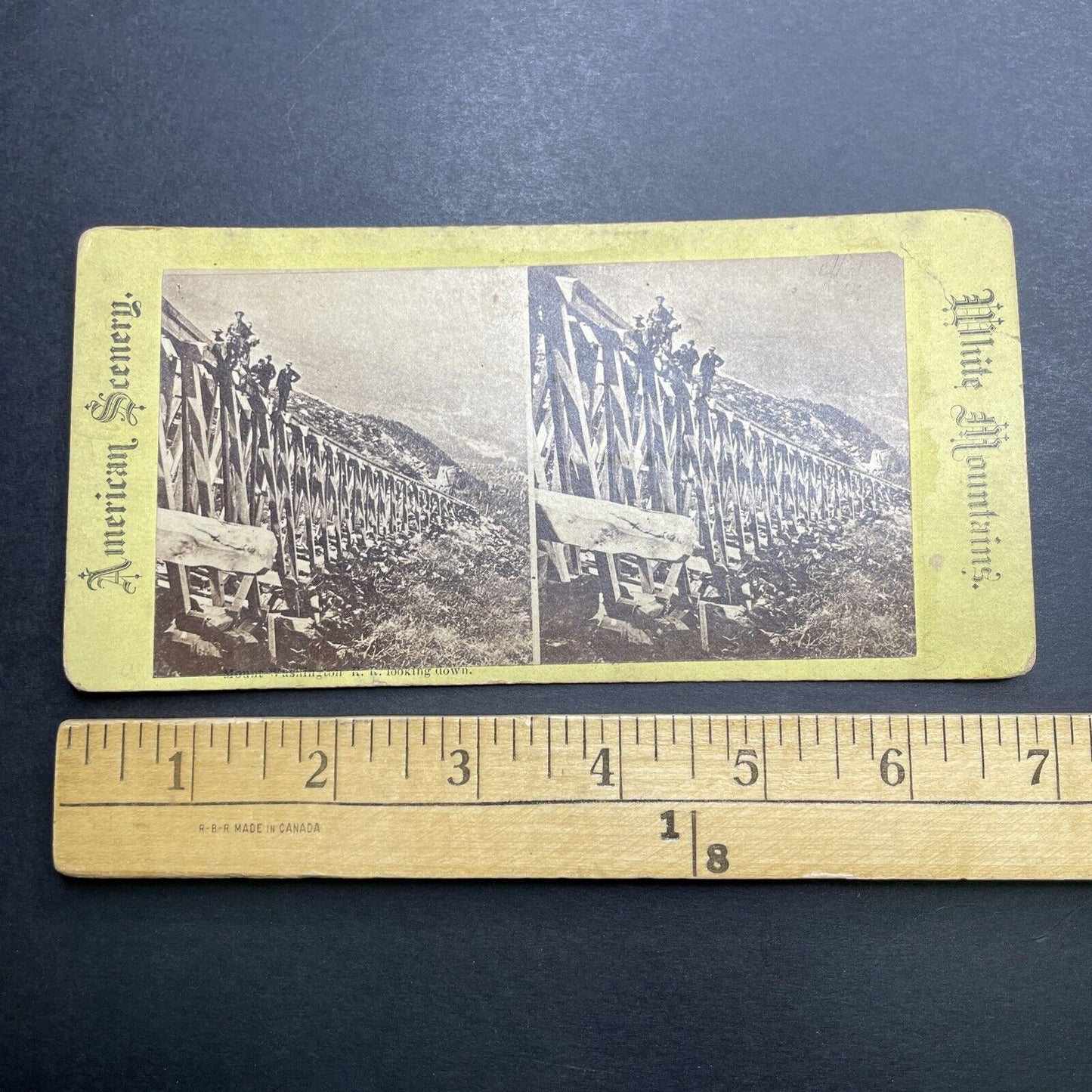 Antique 1860s Mt Washington Railroad Construction Stereoview Photo Card P1166