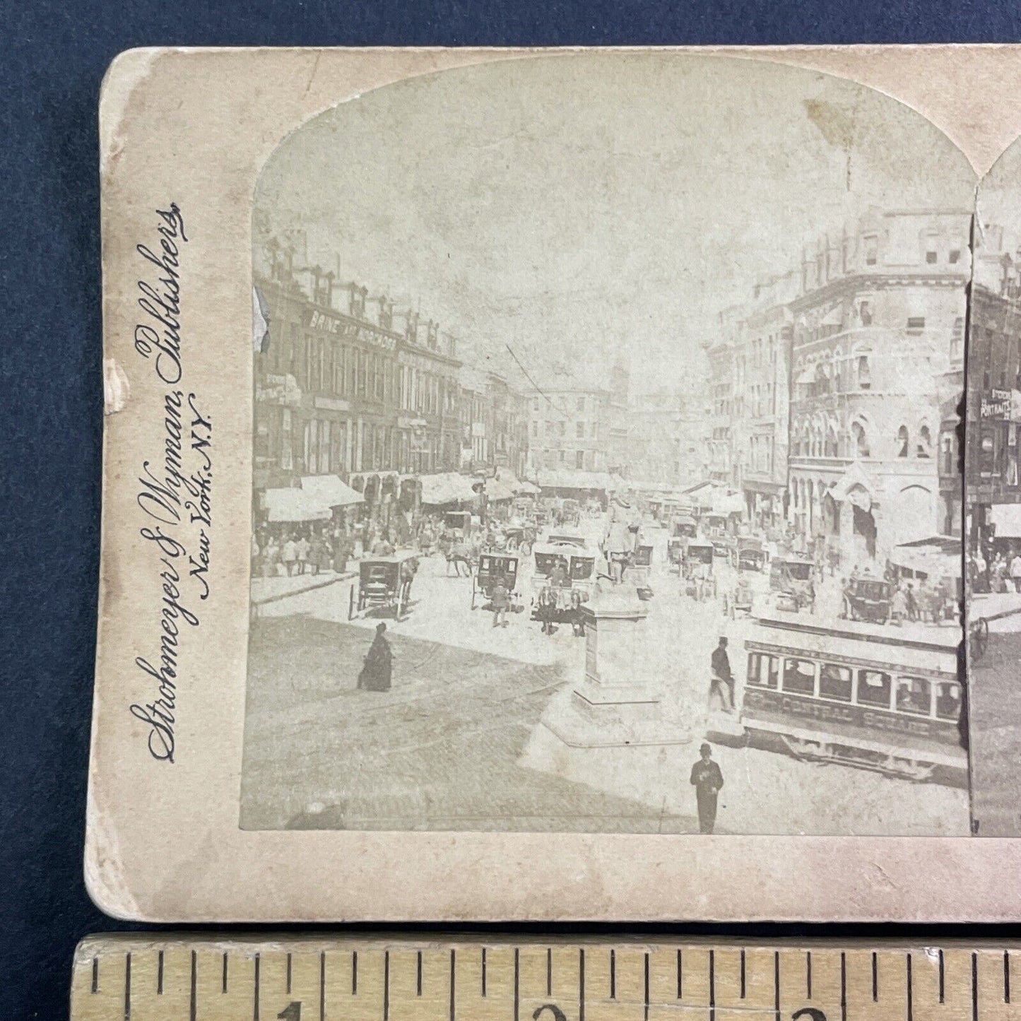 Government Center Boston Massachusetts Stereoview Antique c1890 Y430