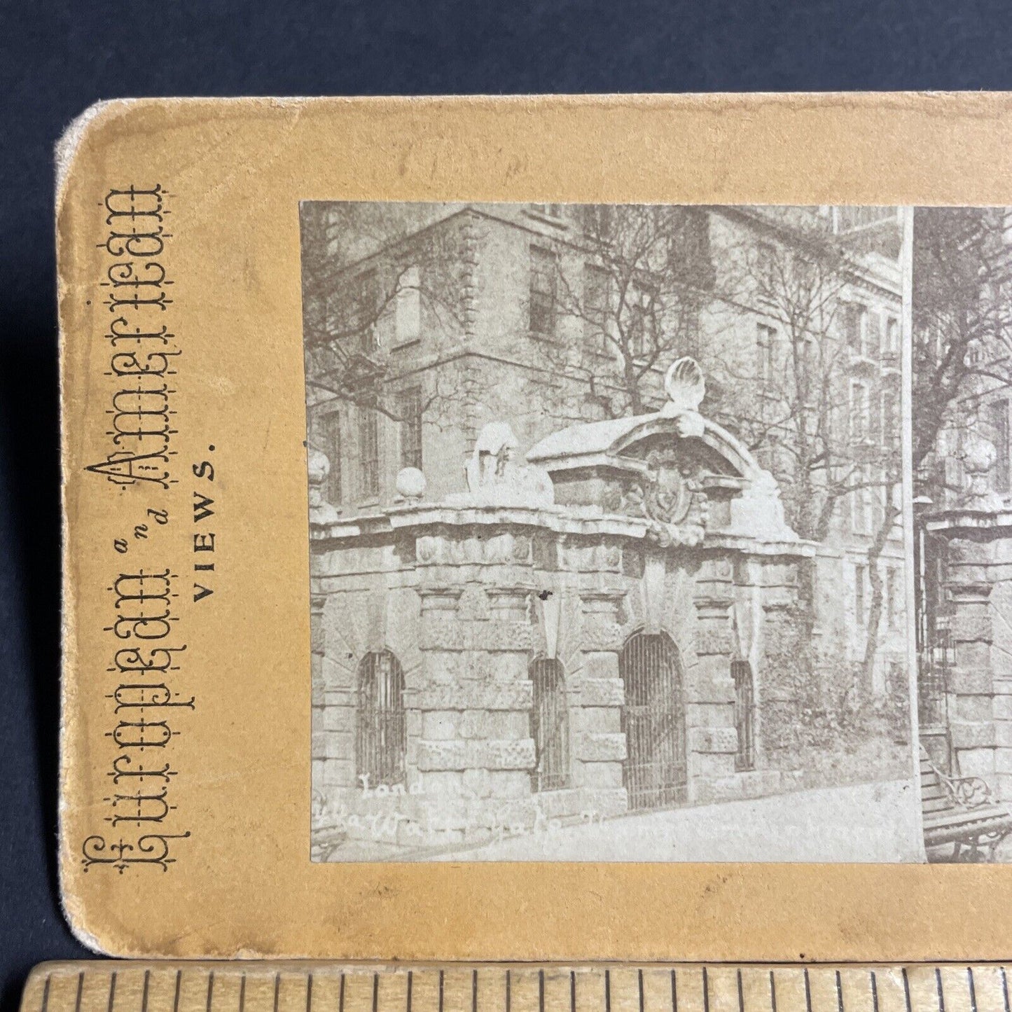 Antique 1870s York Watergate Stone Gate England Stereoview Photo Card P4571