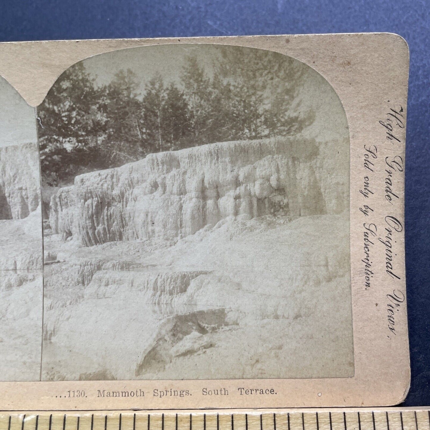 Antique 1880s Mammoth Hot Springs Terrace Stereoview Photo Card V3415