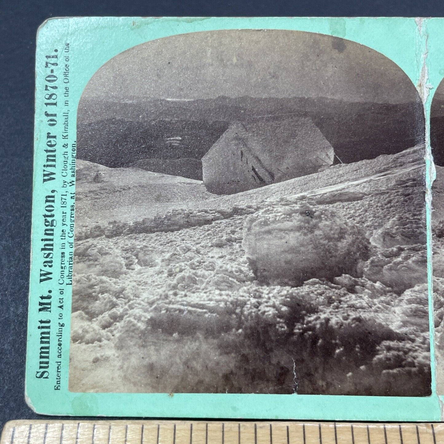 Antique 1871 Tip Top House Mt Washington Ice Storm Stereoview Photo Card V1880