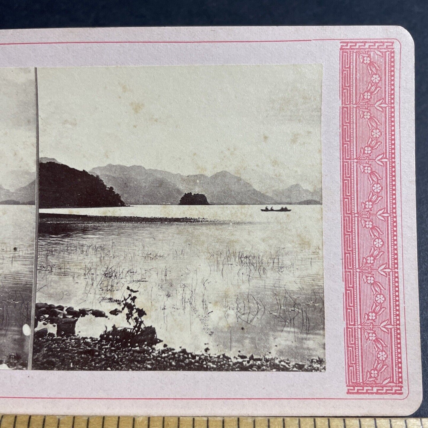 Antique 1870s Derwentwater Lake Keswick England Stereoview Photo Card P4173